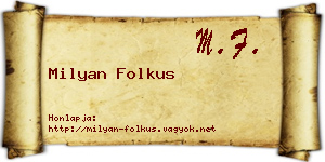 Milyan Folkus névjegykártya